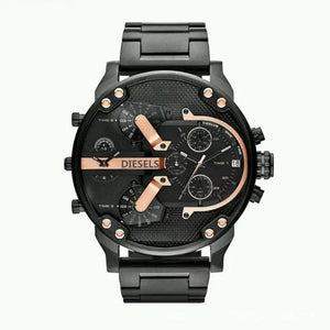 2019  reloj Montre luxe Military Clock Leather Strap 53MM Big dial DZ Stainless steel Watch Men's Sport Quartz Diesels Watch 11
