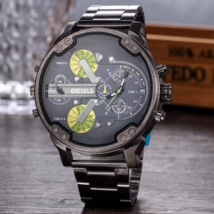 2019  reloj Montre luxe Military Clock Leather Strap 53MM Big dial DZ Stainless steel Watch Men's Sport Quartz Diesels Watch 11