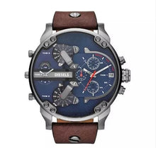 Load image into Gallery viewer, 2019  reloj Montre luxe Military Clock Leather Strap 53MM Big dial DZ Stainless steel Watch Men&#39;s Sport Quartz Diesels Watch 11