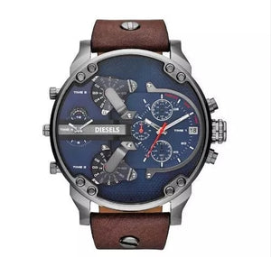 2019  reloj Montre luxe Military Clock Leather Strap 53MM Big dial DZ Stainless steel Watch Men's Sport Quartz Diesels Watch 11