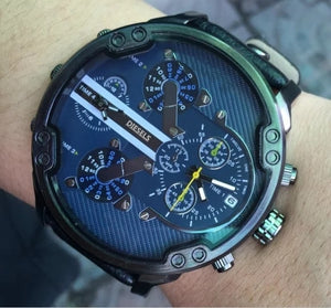 2019  reloj Montre luxe Military Clock Leather Strap 53MM Big dial DZ Stainless steel Watch Men's Sport Quartz Diesels Watch 11