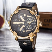 Load image into Gallery viewer, 2019  reloj Montre luxe Military Clock Leather Strap 53MM Big dial DZ Stainless steel Watch Men&#39;s Sport Quartz Diesels Watch 11