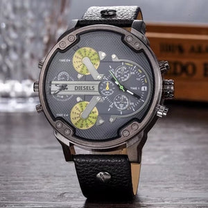 2019  reloj Montre luxe Military Clock Leather Strap 53MM Big dial DZ Stainless steel Watch Men's Sport Quartz Diesels Watch 11
